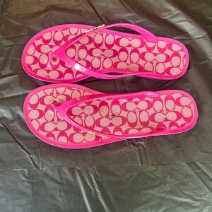 Women’s Coach Pink flip flops shoes